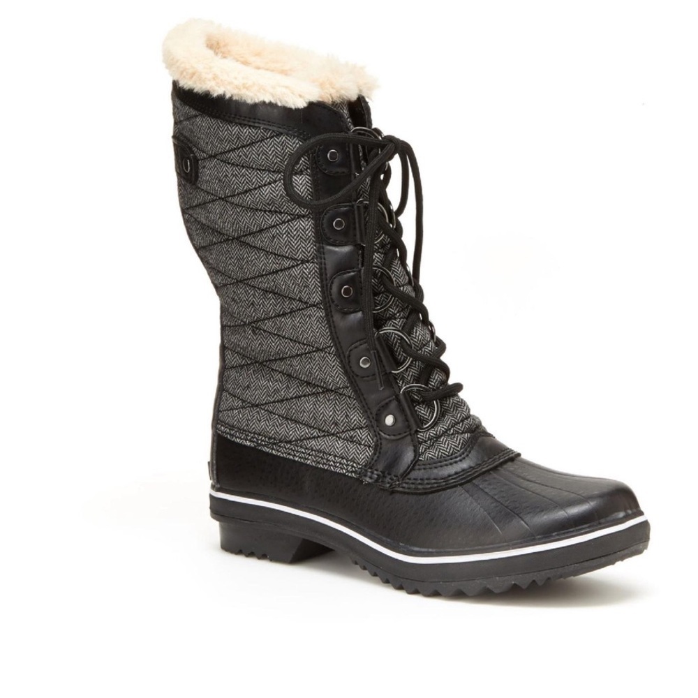 JBU by Jambu Lorna Encore Weather Ready Snow Boot, Black Herringbone 7 M in box - Picture 5 of 12